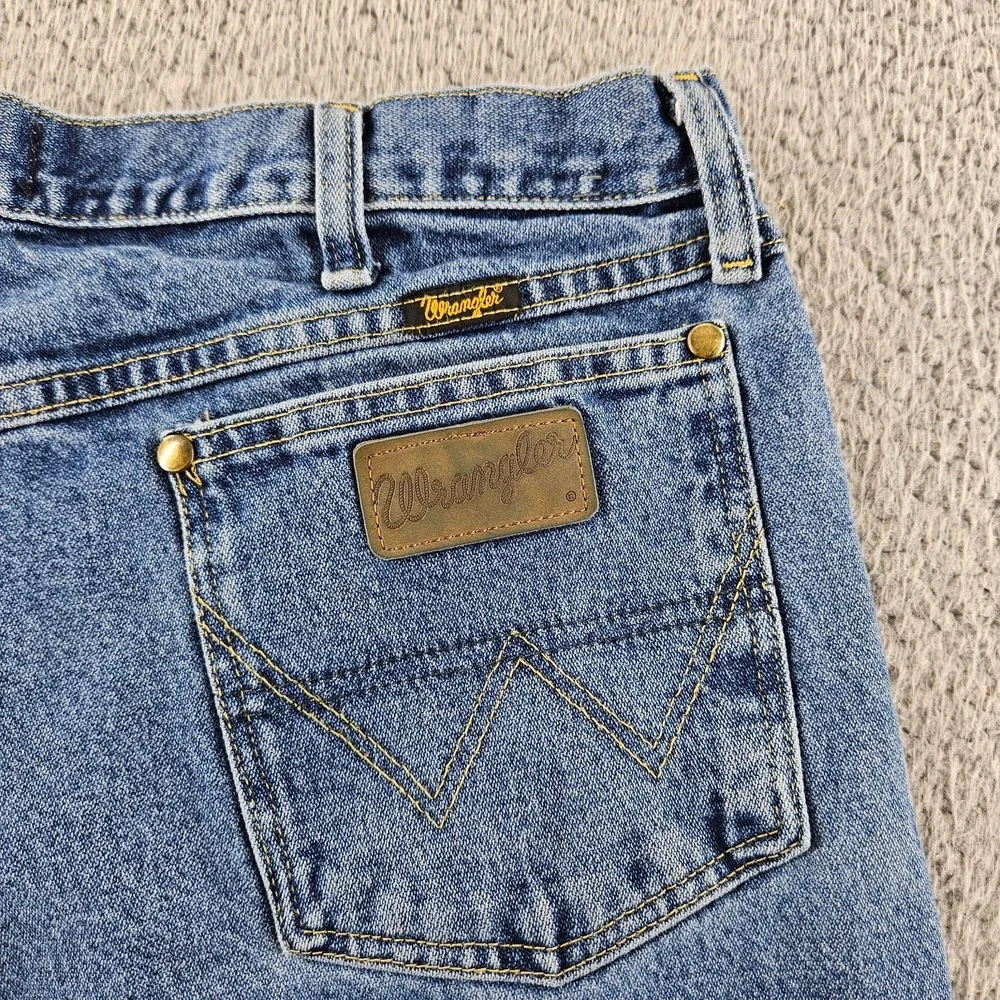 Wrangler Jeans Mens 36x30 Blue Denim George Strait Cowboy Cut Straight Western
